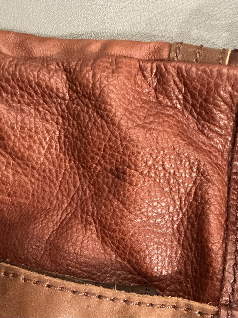 Liebeskind Tri-Tone Leather Satchel in Rust, Tan and Dark Brown - Picture 5 of 8